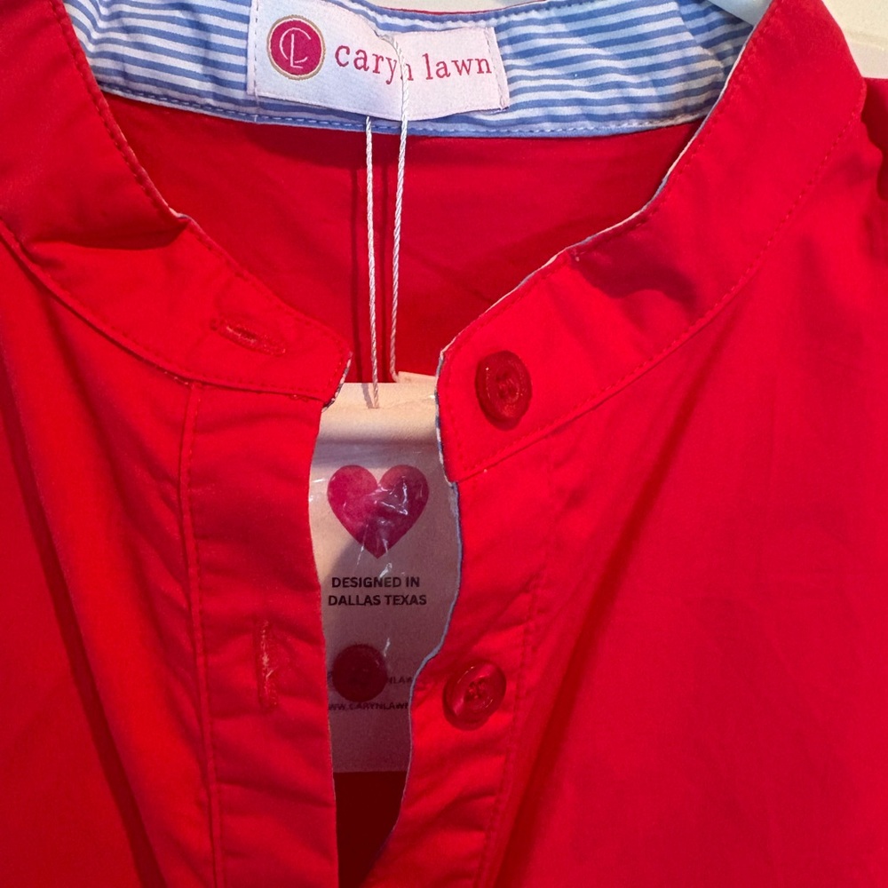 Caryn Lawn Seaside Dress - Red o/s